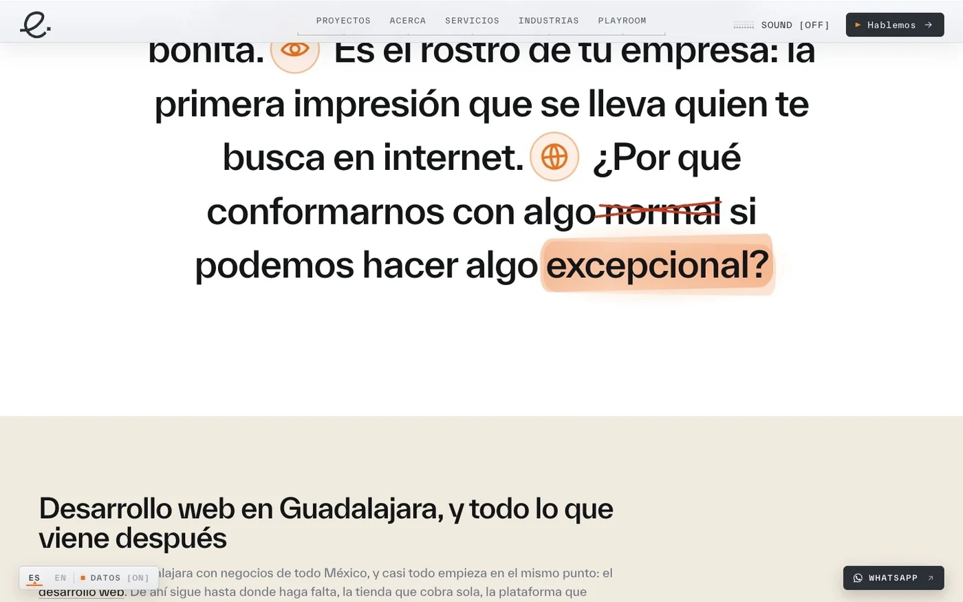 Una sección interior del sitio de ESLIMX